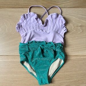 Shade Critters - Lilac Shimmer Mermaid Girls One Piece Swimsuit - 4T